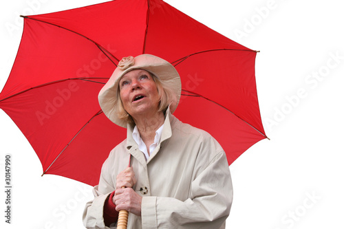 Rentnerin mit Regenschirm 2