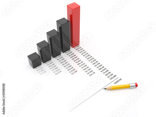 Fotografi Business chart 3d. Isolated