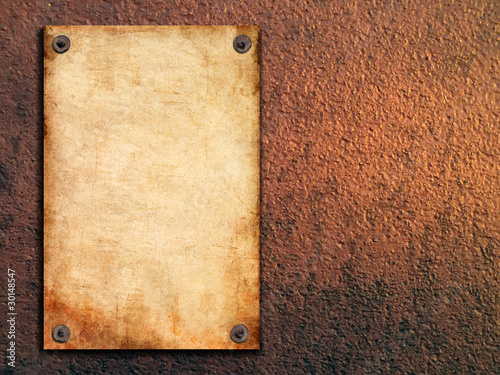 old paper on painted walls