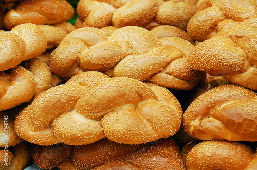 Loafs of challah bread