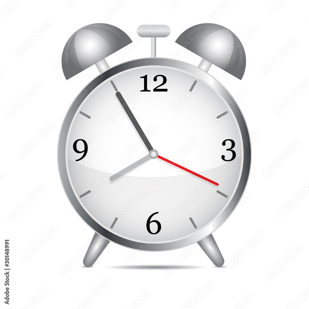 Metal alarm clock.Vector Metal alarm clock.Vector