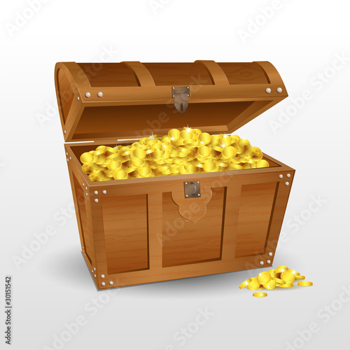 treasure chest with coins