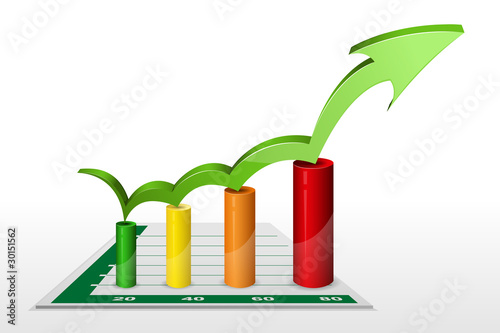 business graph with arrow