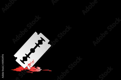 Rasierklinge mit Blut