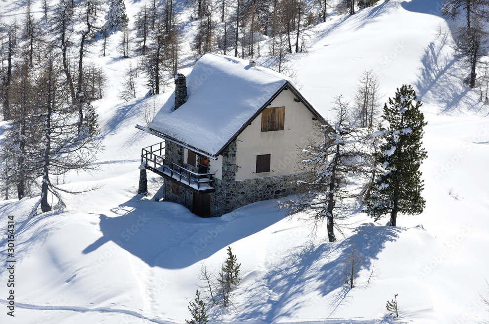 chalet en hiver chalet en hiver