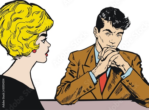 ilustracion con una pareja de enamorados