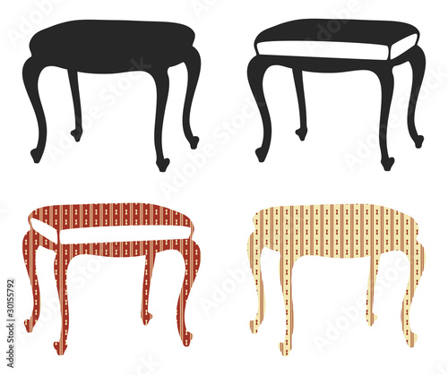 Vintage pouffe. Vector illustration
