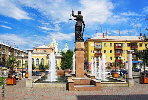 Fountain Themis in Krasnoyarsk, Russia photo