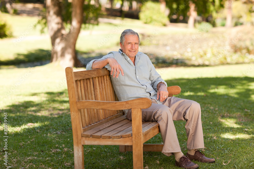 Senior man sitting on a bench Senior man sitting on a bench