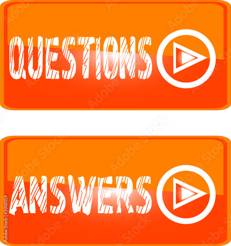 orange sign icon questions answers. vector illustration