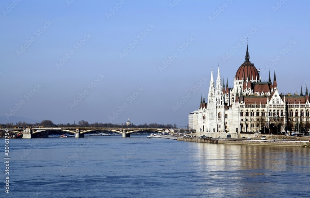 Danube,and Hungarian parliament