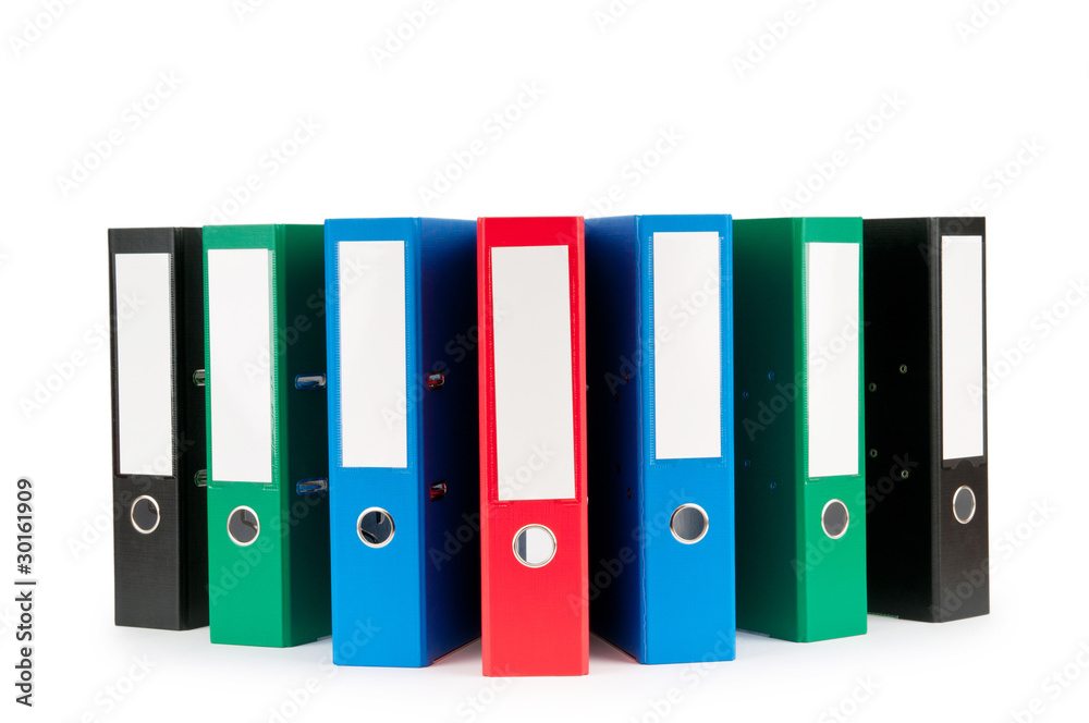 Office folders isolated on the white background Office folders isolated on the white background
