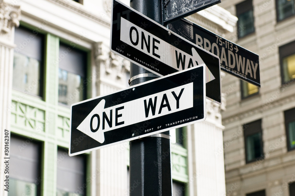 Street sign on the bright day