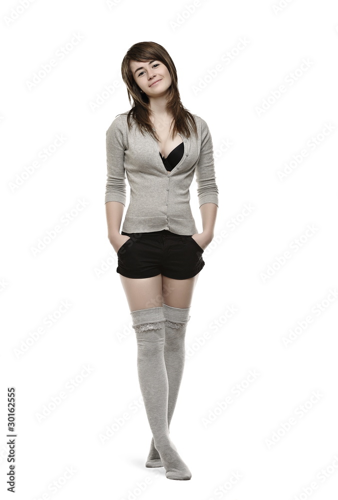 Young, beautiful woman posing in studio Young, beautiful woman posing in studio
