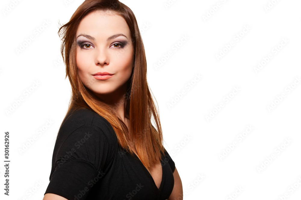beautiful woman over white background beautiful woman over white background