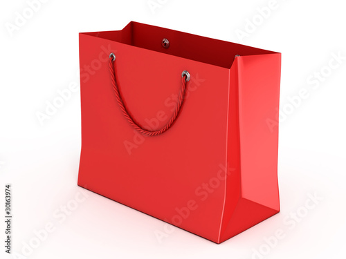 red shopping bag 3d illustration