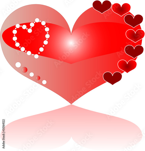 love red heart greeting sign