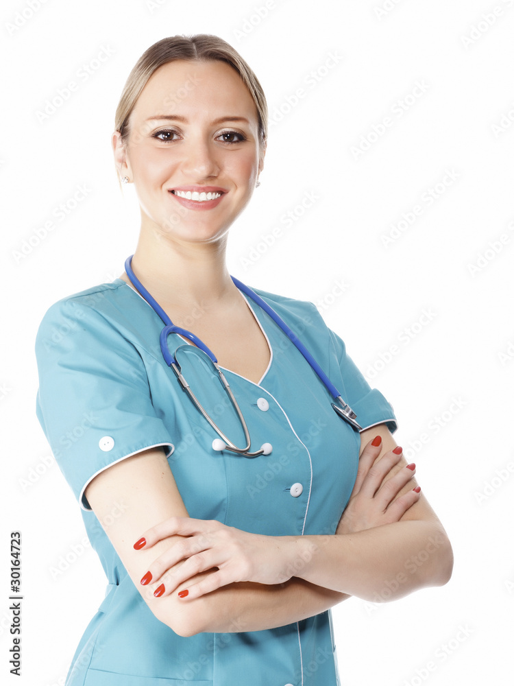 Smiling medical doctor woman with stethoscope. Smiling medical doctor woman with stethoscope.