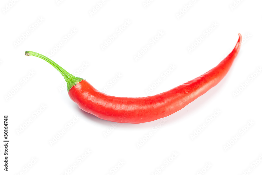 juicy red chili peppers isolated on white juicy red chili peppers isolated on white