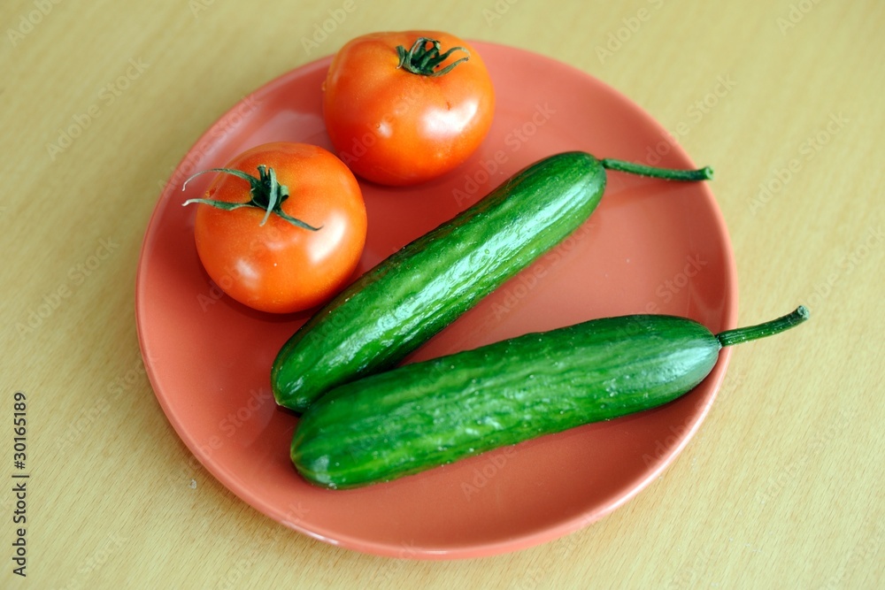 Tomatoes with cucumbers