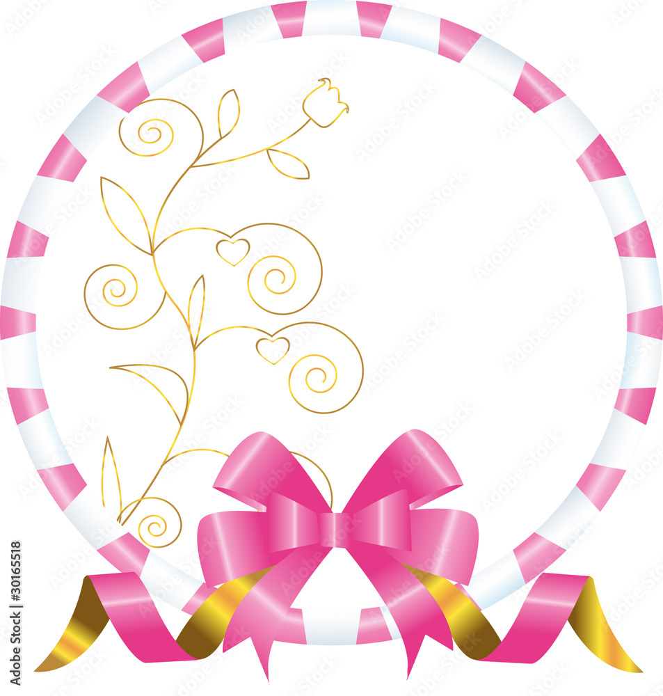 Frame with a bow and a gold flower