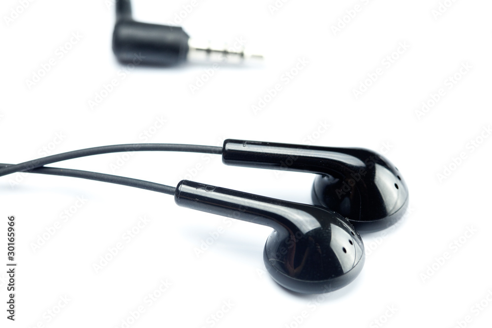 black headphones isolated on white black headphones isolated on white