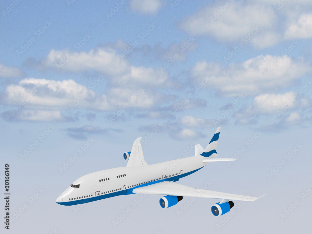 passenger plane flying in sky
