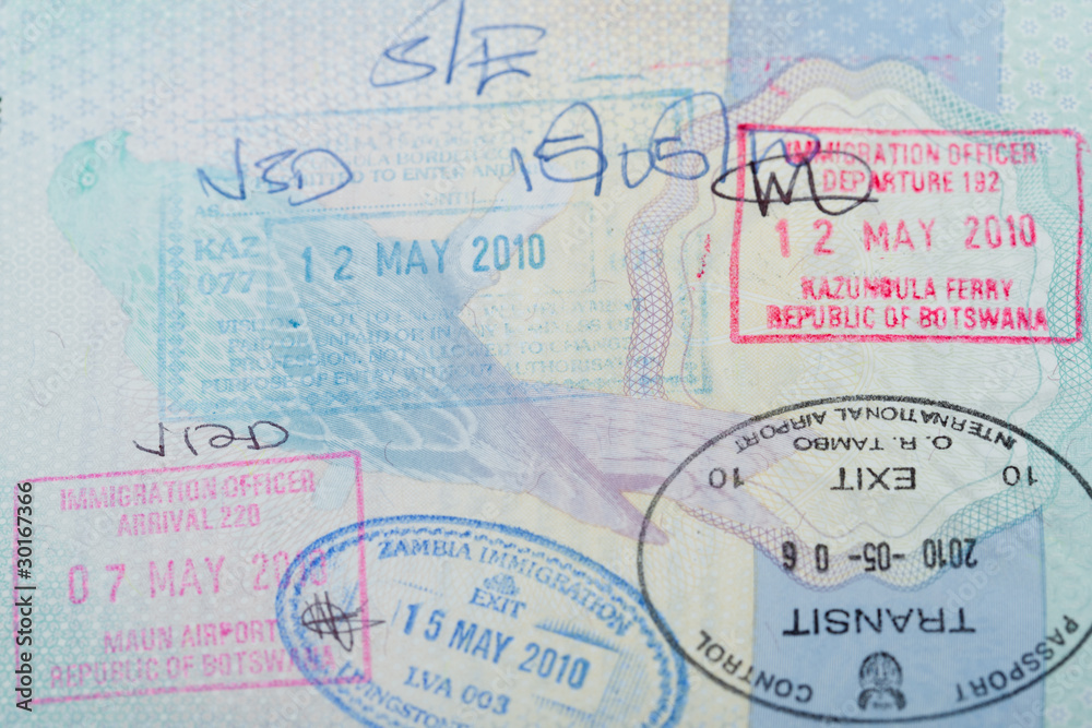 Naklejka premium African Passport Stamps
