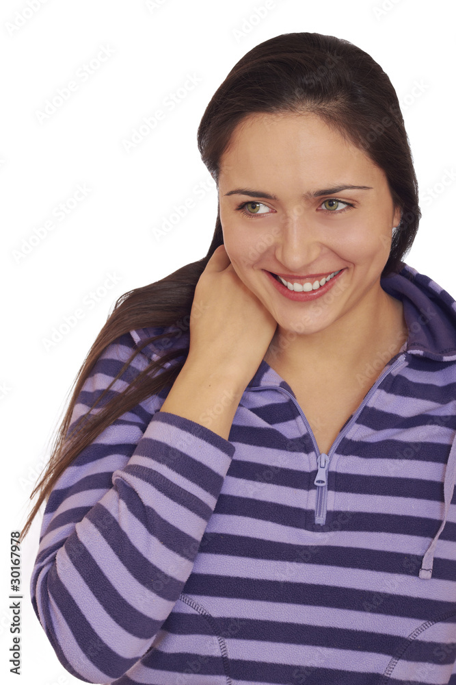 Pretty playful laughing brunette girl. Beautiful green eyes. Iso Pretty playful laughing brunette girl. Beautiful green eyes. Iso