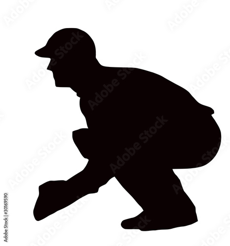 Sport Silhouette - Wicket-Keeper Crouching photo