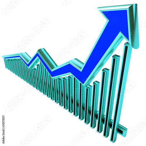 Blue Business Graph with arrow up
