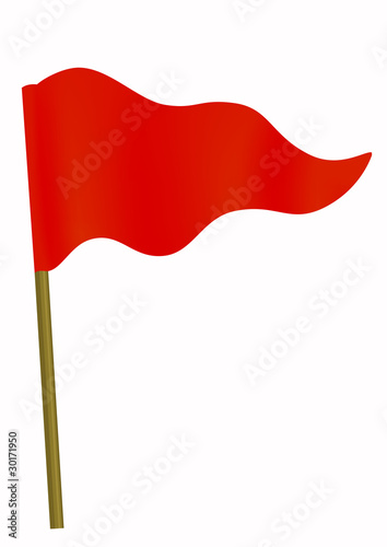 Red little three cornered flag