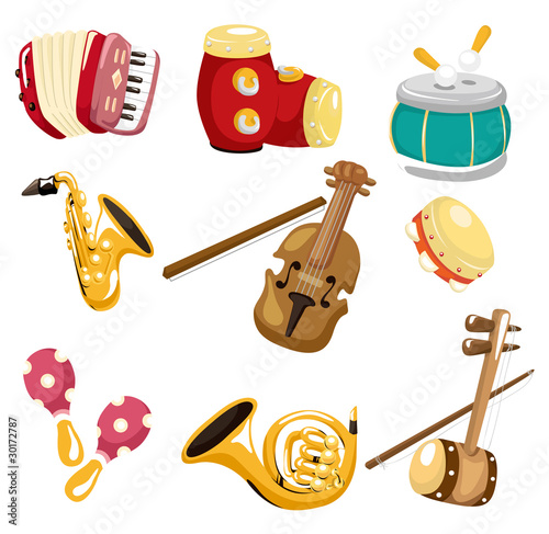 cartoon musical instrument  icon