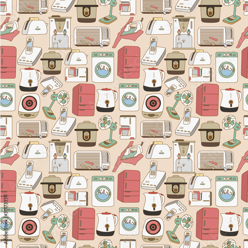 seamless home appliances pattern