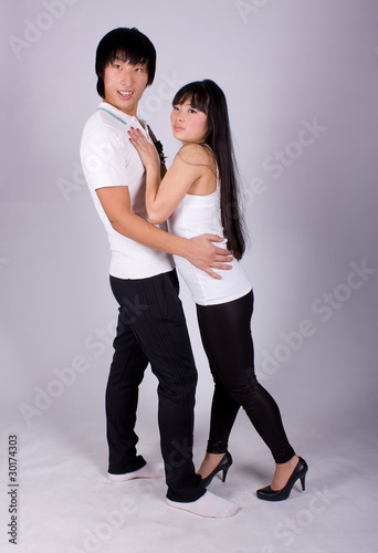 Beautiful asian loving couple