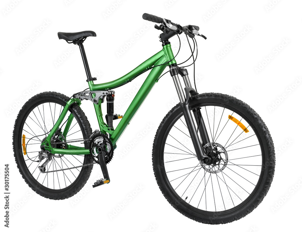 Green bike isolated