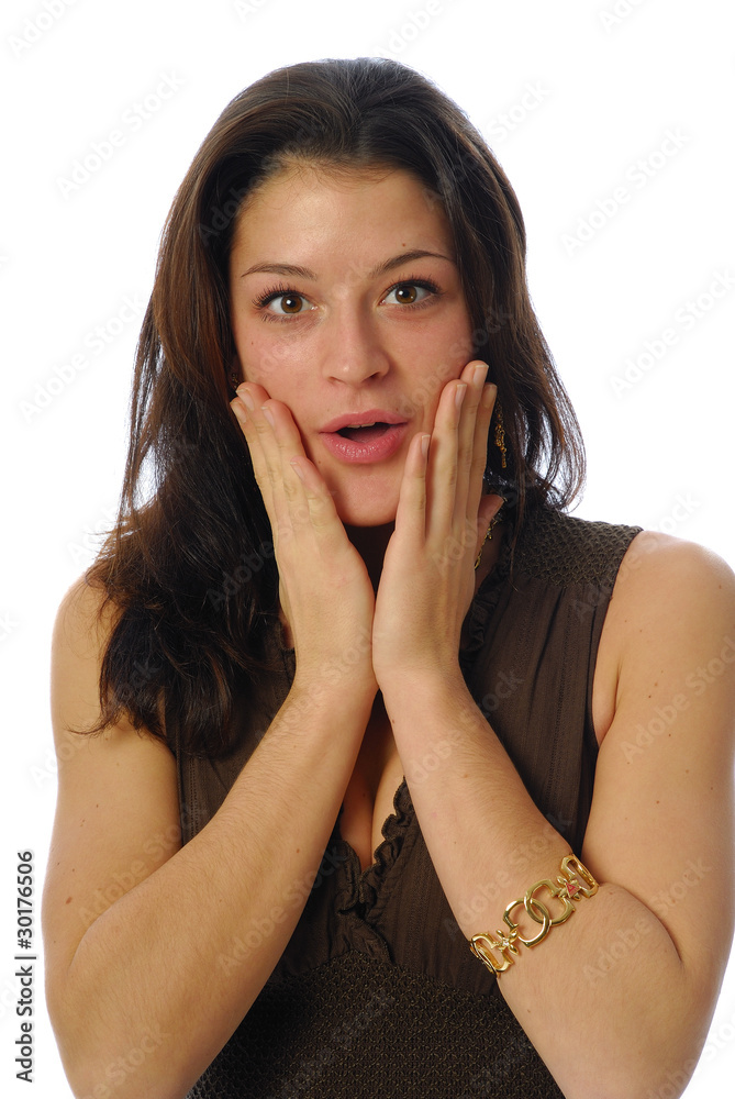 Fototapeta premium jeune femme surprise