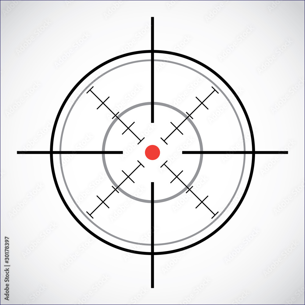crosshair with red dot - illustration crosshair with red dot - illustration