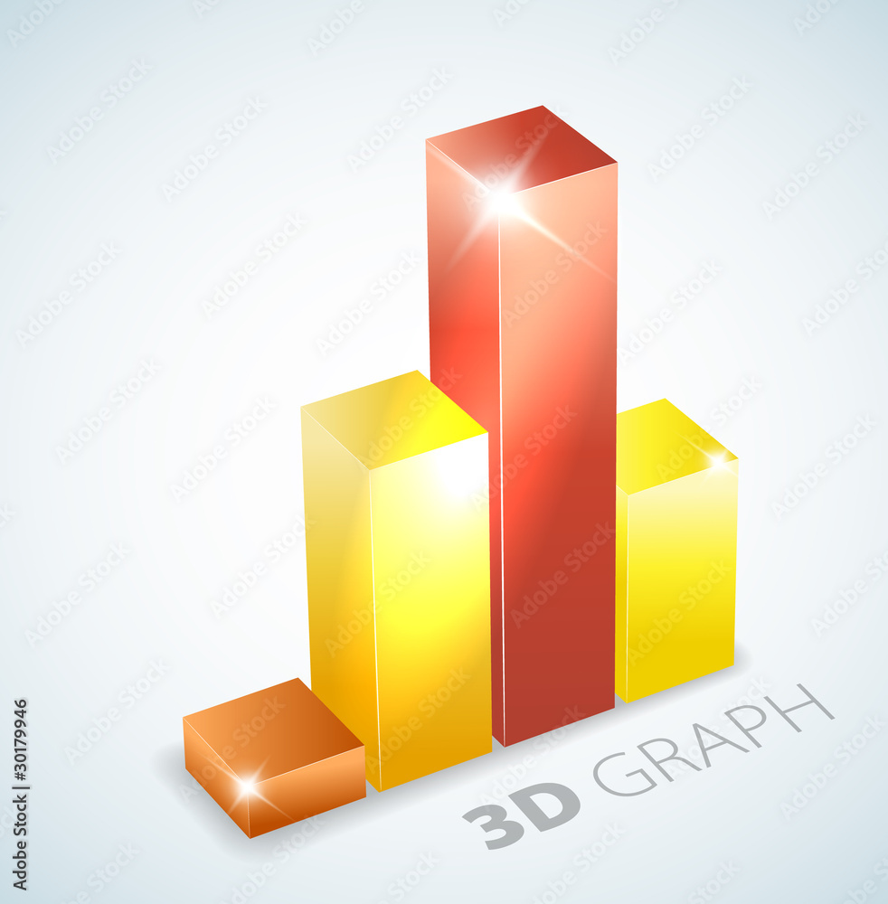 3D bar graph with visual effects 3D bar graph with visual effects