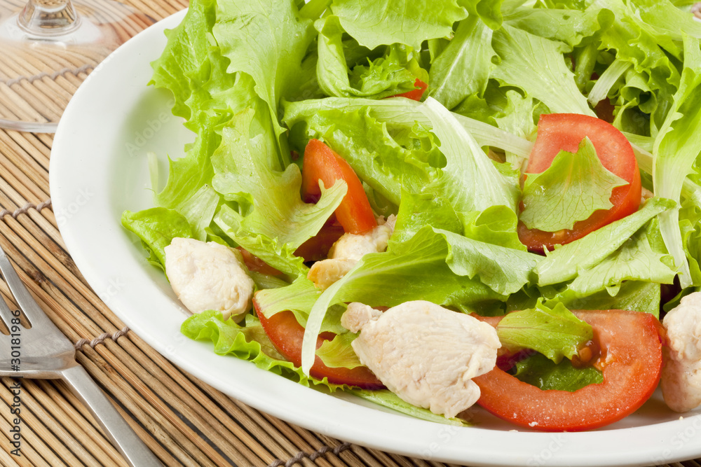 fresh salad with chicken and tomatoes fresh salad with chicken and tomatoes