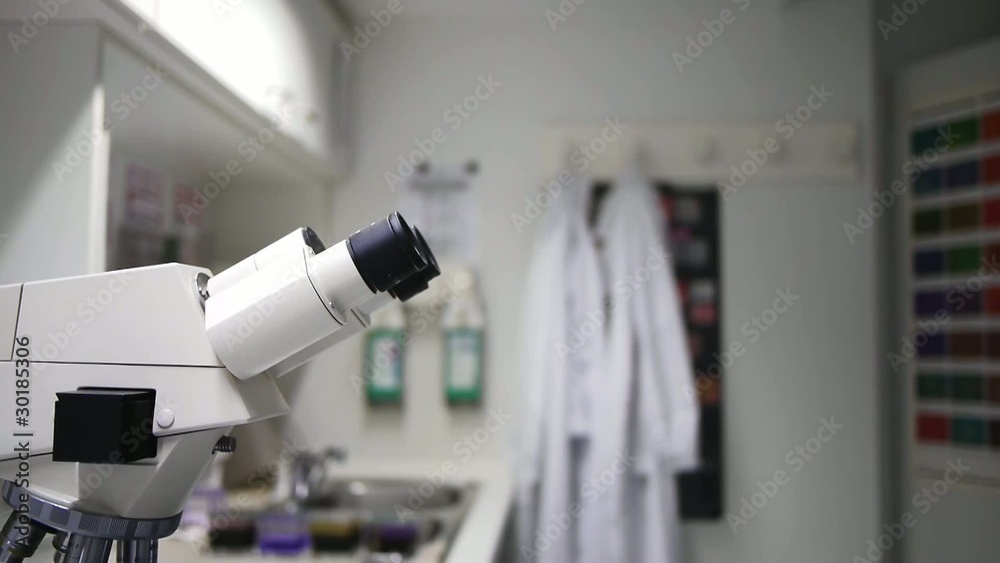 Laboratory with Male on the Microscop Laboratory with Male on the Microscop
