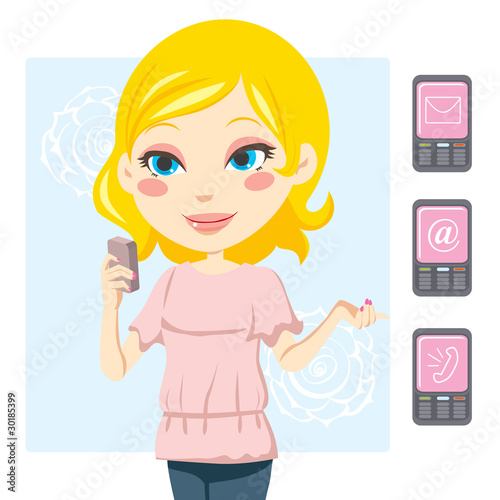 Young blonde woman smiling ...