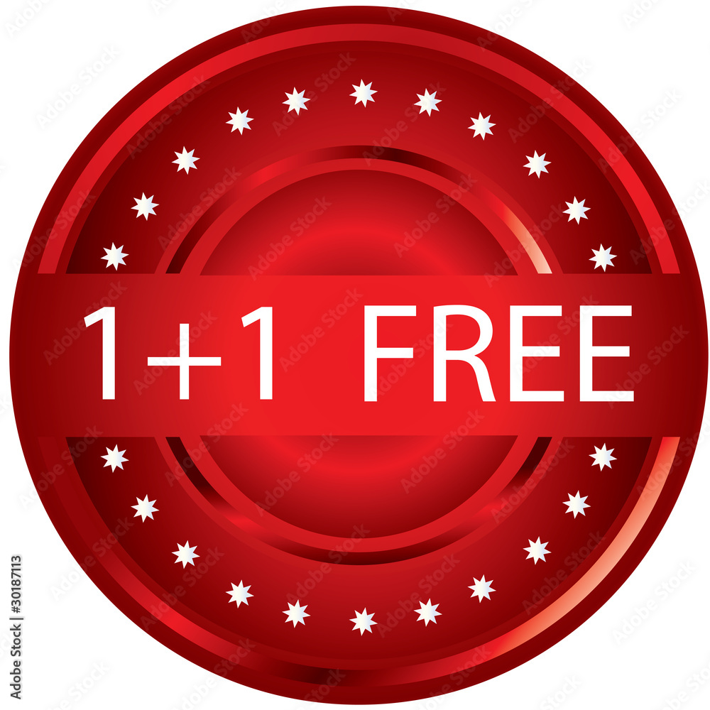 Fototapeta premium 1+1 free stamp - vector