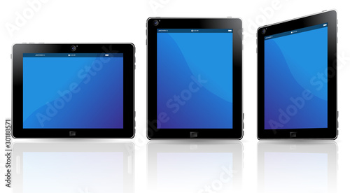 touchpad or tablet pc isolated on white background