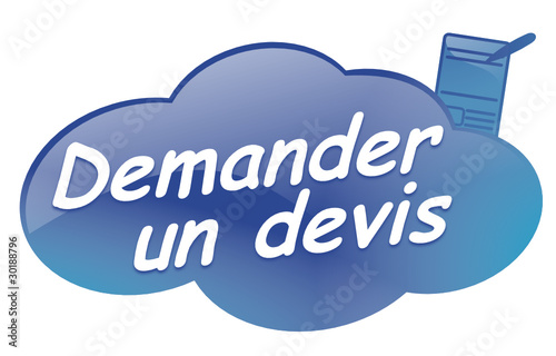 demander un devis sur bouton design nuage bleu