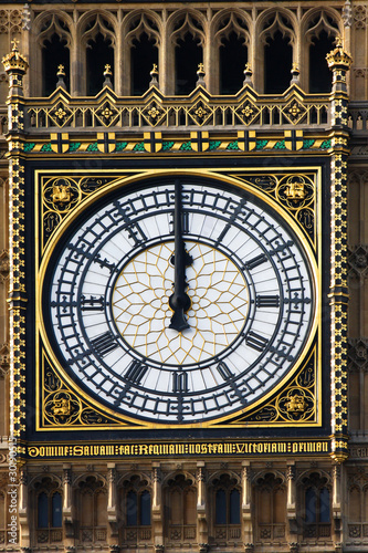 Big Ben clock just at noon, London, UK #30190515