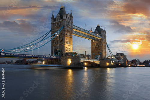 Famous Tower Bridge  London  UK