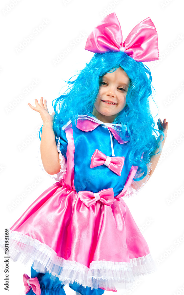 Little girl with blue hair Little girl with blue hair