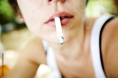 woman smoking photo