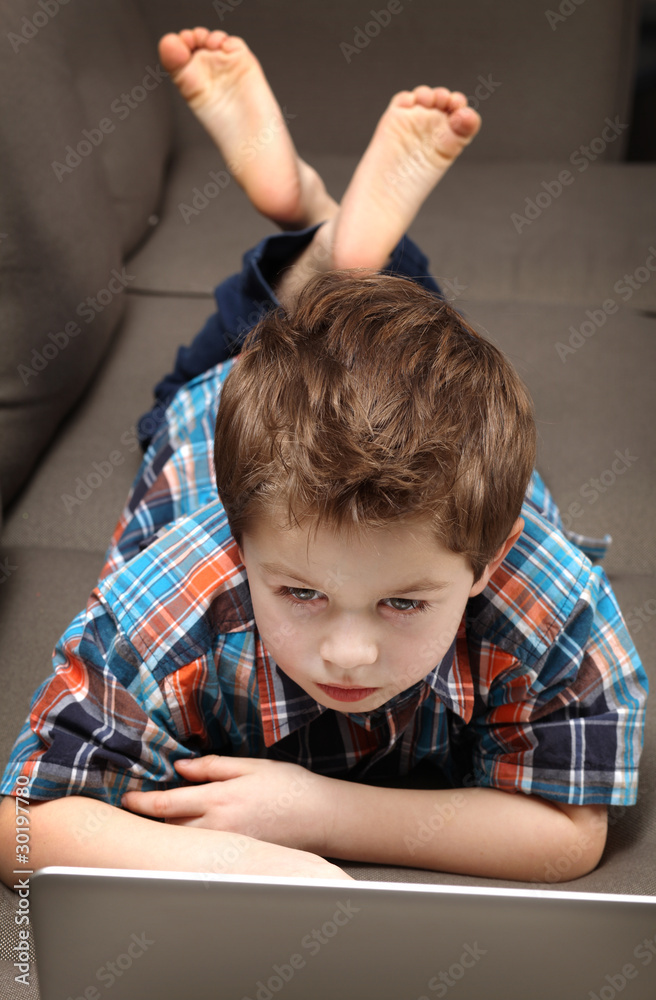 boy with laptop
